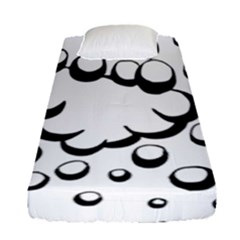 Splash Bubble Black White Polka Circle Fitted Sheet (single Size)