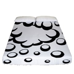 Splash Bubble Black White Polka Circle Fitted Sheet (queen Size) by Mariart