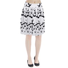 Splash Bubble Black White Polka Circle Pleated Skirt by Mariart