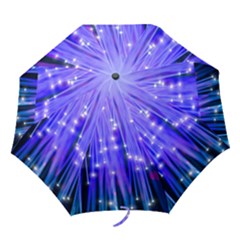 Neon Light Line Vertical Blue Folding Umbrellas by Mariart