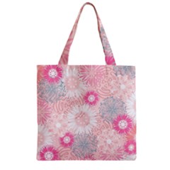 Scrapbook Paper Iridoby Flower Floral Sunflower Rose Zipper Grocery Tote Bag by Mariart