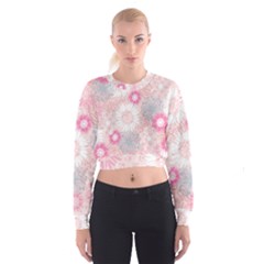 Scrapbook Paper Iridoby Flower Floral Sunflower Rose Cropped Sweatshirt