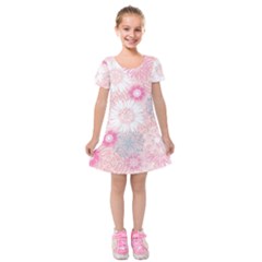 Scrapbook Paper Iridoby Flower Floral Sunflower Rose Kids  Short Sleeve Velvet Dress