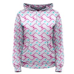 Squiggle Red Blue Milk Glass Waves Chevron Wave Pink Women s Pullover Hoodie