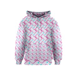 Squiggle Red Blue Milk Glass Waves Chevron Wave Pink Kids  Zipper Hoodie