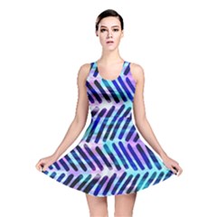 Blue Tribal Chevrons  Reversible Skater Dress by KirstenStar