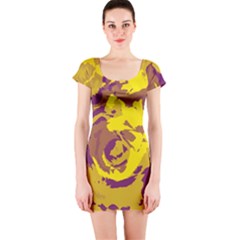 Abstract Art Short Sleeve Bodycon Dress by ValentinaDesign