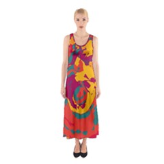 Abstract Art Sleeveless Maxi Dress by ValentinaDesign