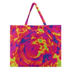 Abstract Art Zipper Large Tote Bag by ValentinaDesign