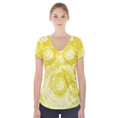 Abstract art Short Sleeve Front Detail Top