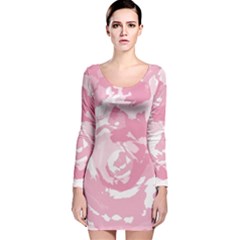 Abstract art Long Sleeve Velvet Bodycon Dress