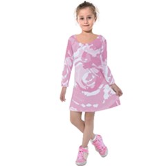 Abstract art Kids  Long Sleeve Velvet Dress