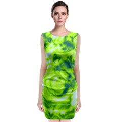 Abstract Art Sleeveless Velvet Midi Dress