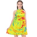 Abstract art Halter Neckline Chiffon Dress  View1