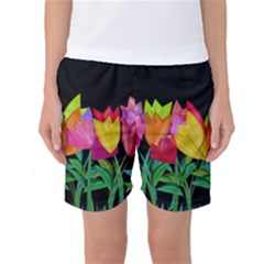 Tulips Women s Basketball Shorts by ValentinaDesign