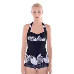 Tulips Boyleg Halter Swimsuit 