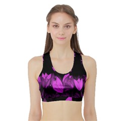 Tulips Sports Bra With Border by ValentinaDesign