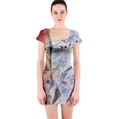 Abstract Design Short Sleeve Bodycon Dress by ValentinaDesign