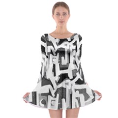 Abstract Art Long Sleeve Skater Dress by ValentinaDesign