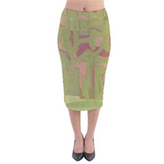 Abstract Art Velvet Midi Pencil Skirt by ValentinaDesign