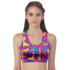 Abstract Art Sports Bra by ValentinaDesign