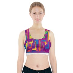 Abstract Art Sports Bra With Pocket by ValentinaDesign