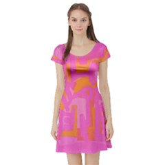 Abstract Art Short Sleeve Skater Dress by ValentinaDesign