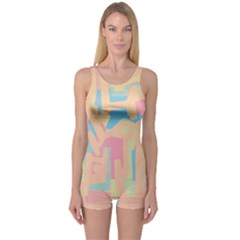 Abstract art One Piece Boyleg Swimsuit