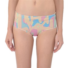 Abstract art Mid-Waist Bikini Bottoms