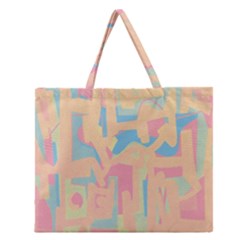Abstract art Zipper Large Tote Bag