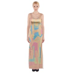 Abstract art Maxi Thigh Split Dress