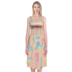 Abstract art Midi Sleeveless Dress