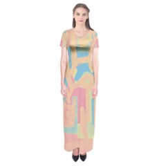 Abstract art Short Sleeve Maxi Dress
