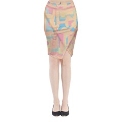 Abstract art Midi Wrap Pencil Skirt