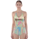 Abstract art Cut-Out One Piece Swimsuit View1
