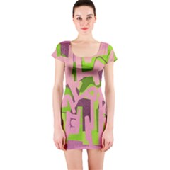 Abstract Art Short Sleeve Bodycon Dress by ValentinaDesign