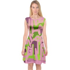 Abstract Art Capsleeve Midi Dress by ValentinaDesign