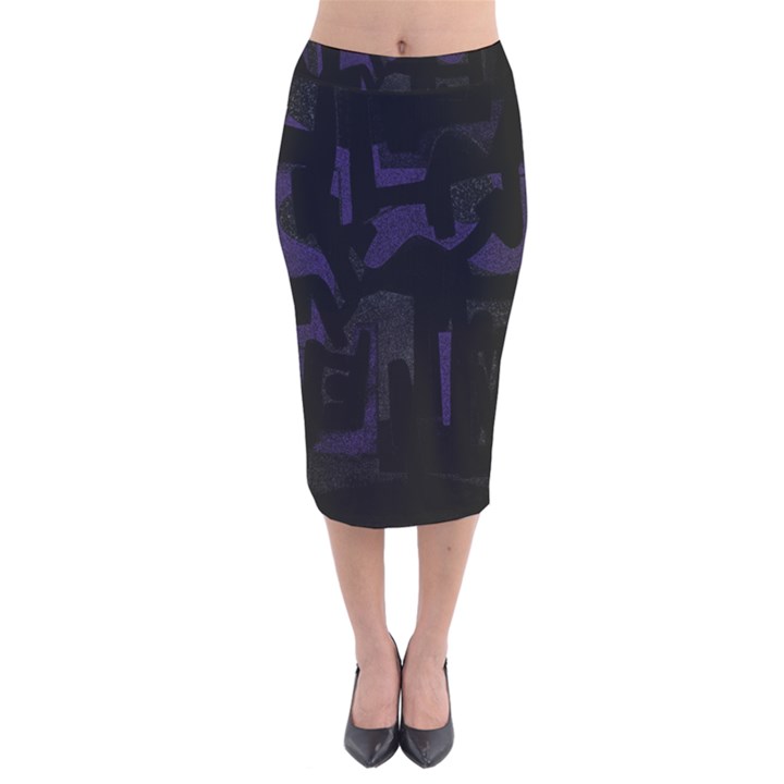 Abstract art Velvet Midi Pencil Skirt