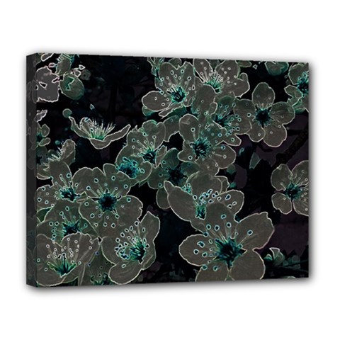 Glowing Flowers In The Dark C Canvas 14  x 11 