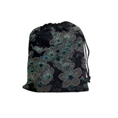 Glowing Flowers In The Dark C Drawstring Pouches (Large) 