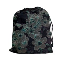 Glowing Flowers In The Dark C Drawstring Pouches (XXL)