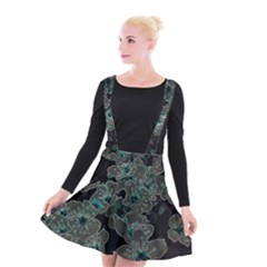 Glowing Flowers In The Dark C Suspender Skater Skirt