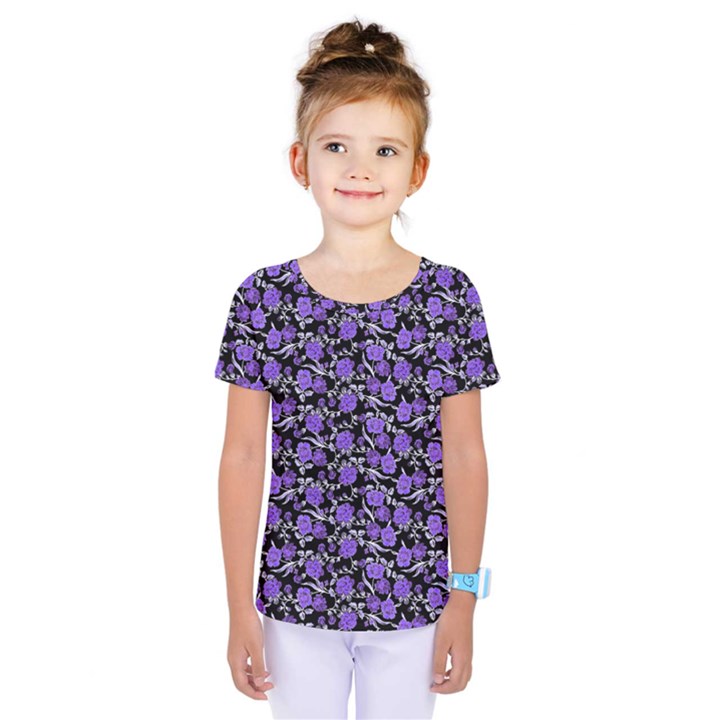 Roses pattern Kids  One Piece Tee