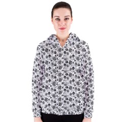 Roses pattern Women s Zipper Hoodie