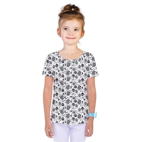 Roses Pattern Kids  One Piece Tee by Valentinaart