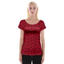 Roses pattern Women s Cap Sleeve Top View1