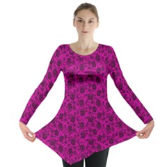 Roses Pattern Long Sleeve Tunic 