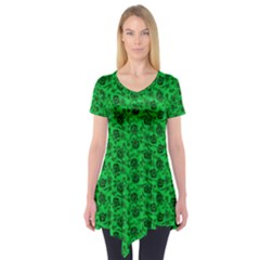 Roses pattern Short Sleeve Tunic 