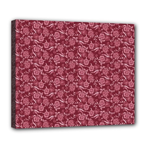 Roses Pattern Deluxe Canvas 24  X 20   by Valentinaart