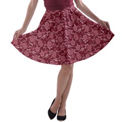 Roses Pattern A-line Skater Skirt by Valentinaart